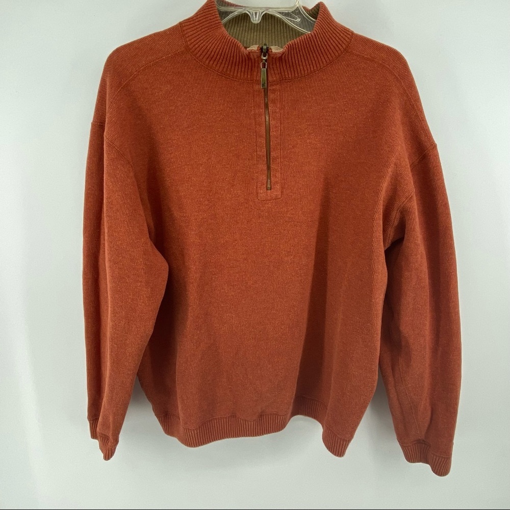 Tommy Bahama Medium Reversible Sweatshirt Khaki Orange